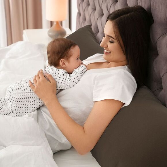 Pillowcase with Zipper Closure Soft Long Pillow Cases for Body Pillows Brown - Picture 2 of 6